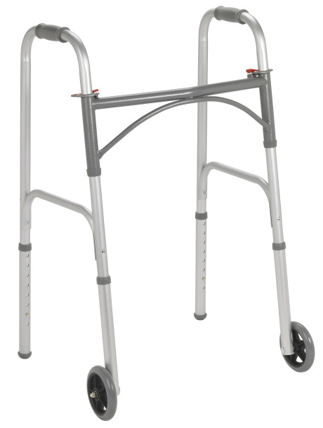 Two button folding walker with 5
