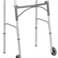 Two button folding walker with 5