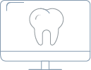 icon of computer with tooth on it