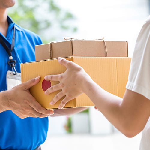  person delivering a package